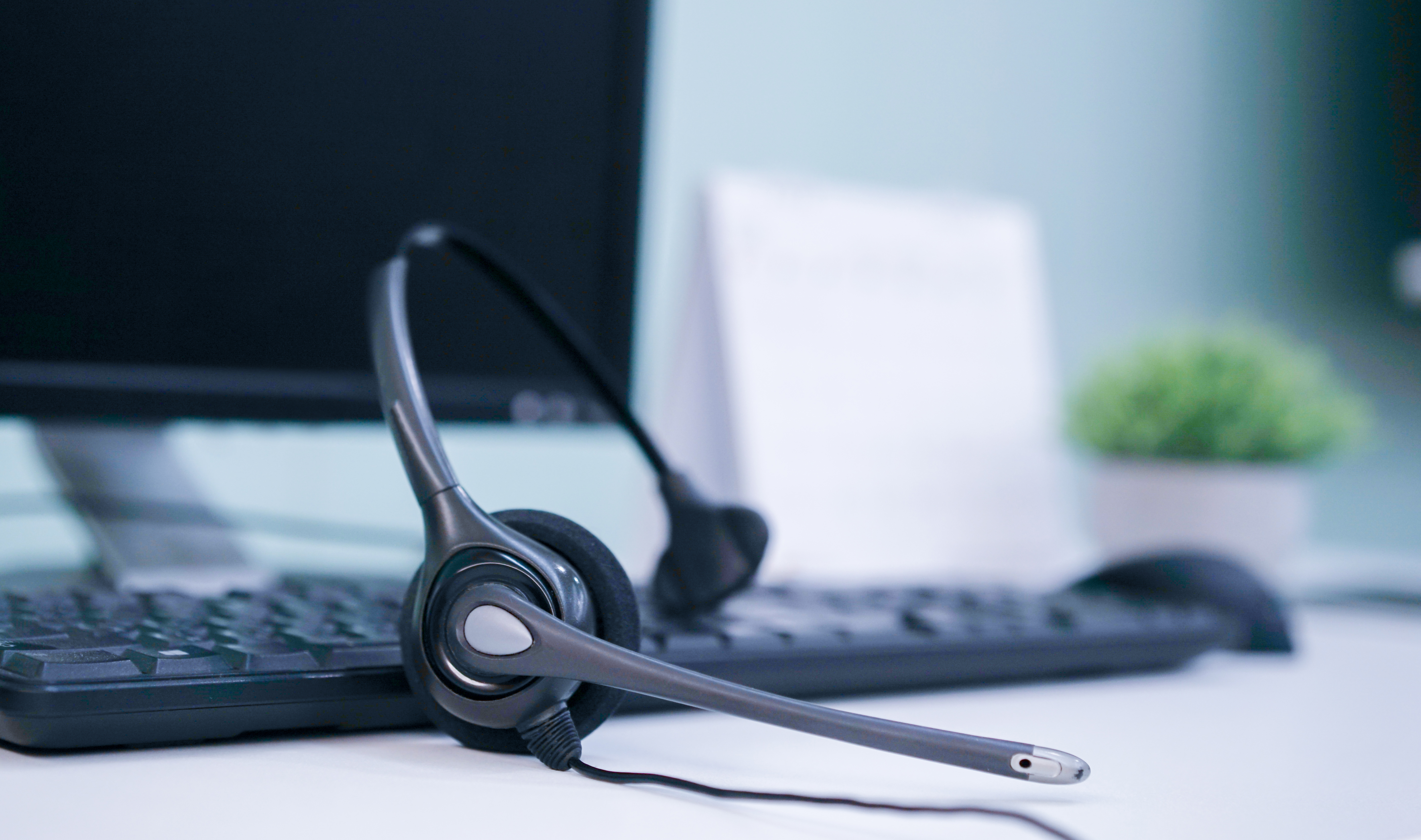 Headset laying on keyboard